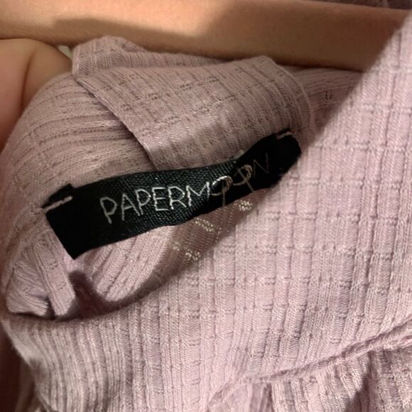 Papermoon NWT purple dale cross back detail knit tank top Size Small - Picture 2 of 5